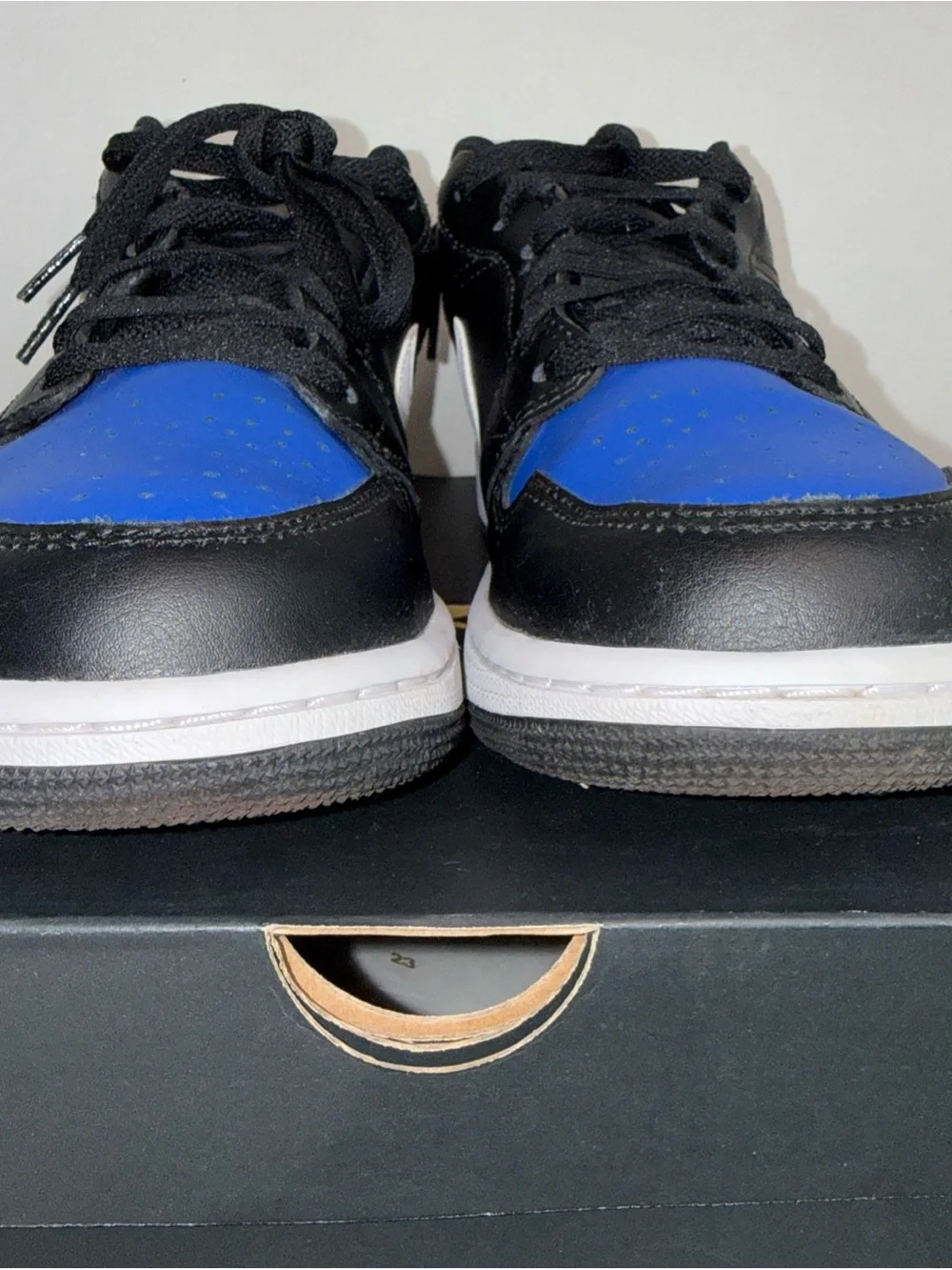 Jordan Men’s Low-Top Sneakers - Black / Blue / White 9.5